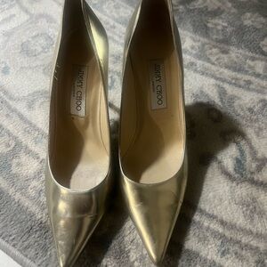 Jimmy Choo Shimmering Gold Pumps